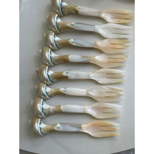 Natural Seashell Spoon and <b>Fork</b> Vietnam Supplier Made from Mother of Pearl Handcrafted for Gift Shops and Decor Use - Product Image 1