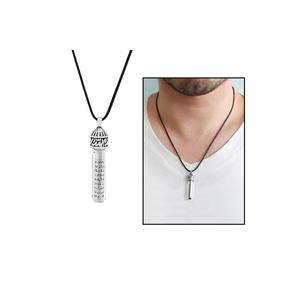 Collana Cevşen 925 in argento Sterling con scritta "Allah" in arrapato su una catena di corda imbottita di Zamzam - Product Image 1
