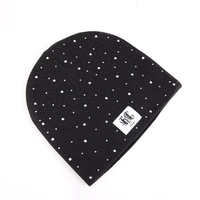 Venta de Fábrica, Gorro de Invierno de Punto al por Mayor, Cálido y Brillante, con Logotipo Personalizado, Bordado 3D, Gorro de Calavera con Pedrería, 100% Acrílico, Estilo Y2K para Viajes