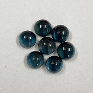 Cabochons de forme ronde en topaze bleue de Londres naturelle de 2mm à 10mm Bijoux de mode en pierres précieuses véritables de fournisseur en gros en ligne - Product Image 2