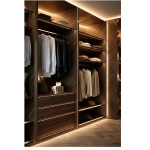 Muebles de dormitorio, armario de chapa, tamaño personalizable, tablero de Panel de diseño moderno Modular, armarios de armario de MDF con revestimiento de chapa - Product Image 3