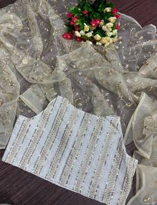 LANCEMENT DE NOUVEAUX SAREES DE TRAVAIL DE BRODERIE LOURDE AVEC CHEMISIER FANTAISIE - Product Image 6