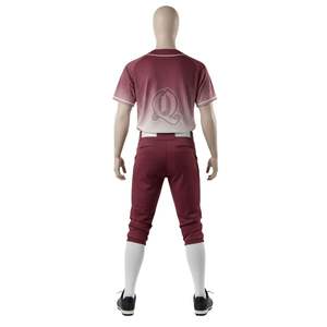Uniforme de baseball dégradé marron personnalisé Ensemble maillot et pantalon d'équipe en polyester respirant pour adultes - Product Image 3