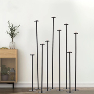 <b>Tall</b> Floor Standing Metal <b>Candle</b> <b>Holder</b> Black Wedding Party Decoration with Floor Mount Candlestick - Product Image 1