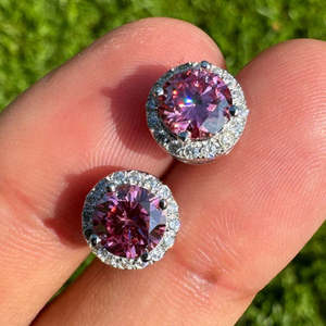 NOVAMART Fine 925 Silver Pink <b>Crystal</b> Diamond <b>Earrings</b> by Zarkan Wholesale Export - Product Image 1