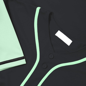 Chemises boutonnées Sports d'équipe actifs Maillots de baseball Coupe confortable Maillot de baseball noir uni personnalisé Maillot de baseball pour hommes - Product Image 3