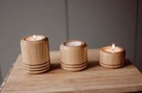 Luxuriöser Dekorativer Holz-Kerzenhalter Heimdekoration Einzigartige Baumstumpf-Form Retro