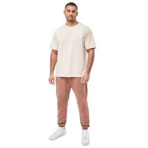 Pantalones de chándal con etiqueta marrón bellota para hombre, ajuste relajado, forro polar suave, algodón, dobladillo acanalado, aspecto a medida con atractivo informal de primera calidad - Product Image 3