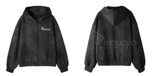 OEM Wholesale Streetwear Men's Full <b>Zip</b> up High Quality 100% Cotton Winter Fleece <b>Pocket</b> Waterproof <b>Hoodie</b> Drop Shoulder - Product Image 4