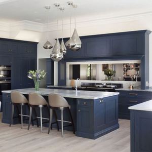 Realgres Tùy Chỉnh Cong Nhà Bếp Đảo Bằng Gỗ Đơn Vị Thiết Kế Thông Minh Tủ Màu Đen Hoàn Chỉnh Tủ Bếp - Product Image 5