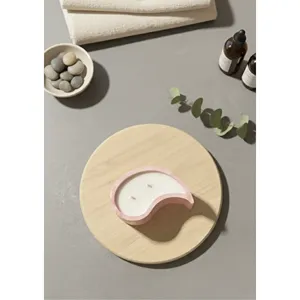 Bougie en béton à motif marbré rose en forme de goutte pour la décoration de la maison - Product Image 2