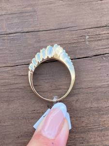 Anillo Apilable de Oro Amarillo de 14k con Diamantes Genuinos de Corte 1/2ctw, Muy Único, Certificado por Terceros, Anillos de Lujo - Product Image 6