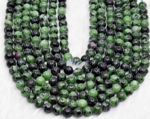 Cuentas redondas sueltas de 8 mm de zoisita rubí natural de calidad premium, cristal semiprecioso para la fabricación de joyas y meditación. - Product Image 5