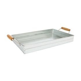 Mesa de diseño elegante bandeja galvanizada decorativa último diseño de gran tamaño con asas de cuerda bandeja de servicio galvanizada - Product Image 3