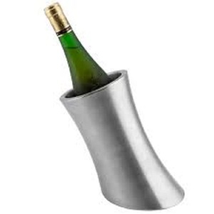 Cubo de vino de acero inoxidable de doble pared de Metal pulido acabado decorativo botella individual soporte enfriador de vino - Product Image 3