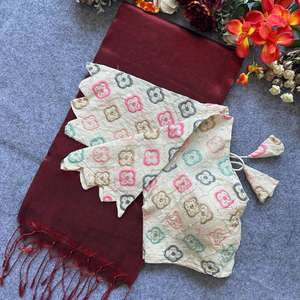 Blusa de algodón de tejido de Blousewala tejida a mano en estilo formal de la India con logotipo frontal suelto para fiestas - Product Image 1