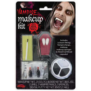 Kit de Maquillage Vegan Vampire avec Dents Artificielles et 2 Capsules de Sang – Ensemble Cosmétique Étiqueté - Product Image 1