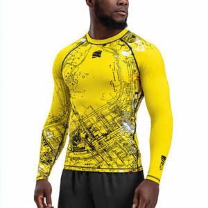 Quick Dry Printed <b>Tops</b> Athletic <b>Swim</b> Rash Guard <b>Men</b> 100% Polyester Sublimation Fitness Wear Compression <b>Top</b> <b>Men's</b> - Product Image 2