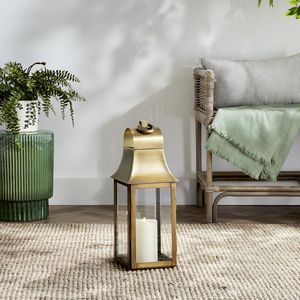 Linterna de vela de acero inoxidable de granja rústica con acabado de cobre mate y construcción resistente Ideal para bodas y decoración de Granero - Product Image 5