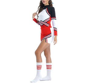 Women's High Quality 2022 Customized <b>Cheerleader</b> Uniform Sets Latest Designs with Rhinestone Technique at Wholesale - Product Image 2