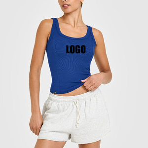 OEM personalizado transpirable ligero 4-way-strechable secado rápido Yoga deportes gimnasio acanalado camiseta sin mangas para las mujeres con logotipo personalizado - Product Image 6