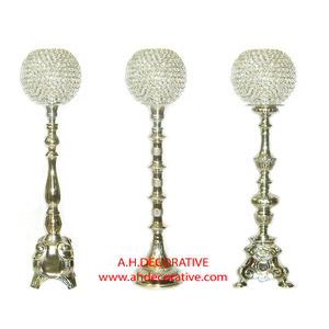 Aluminum T Light <b>Candle</b> <b>Holder</b> Stand with Crystal Votive Wedding <b>Floor</b> Decorative Silver Plated Handmade T Light <b>Candle</b> <b>Holder</b> - Product Image 5