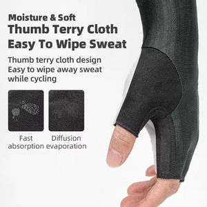 Gants de vélo unisexes à demi-doigts en cuir synthétique pour le cyclisme et les sports de plein air - Product Image 3