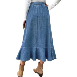 Shorts Deportivos Unisex al por Mayor, Transpirables, de Tejido Medio, con Cierre de Cordón, Cierre Frontal con Cremallera, Cintura Elástica, Dobladillo con Volantes, Estilo Denim, Personalizables - Product Image 2