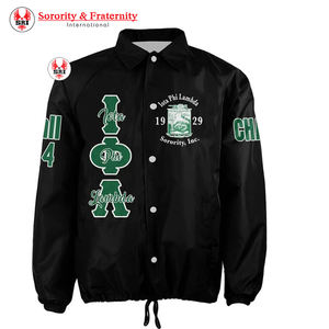 Veste de baseball personnalisée Iota Phi Lambda en chenille brodée Hip Hop, 100% polyester respirant, hiver, devant uni - Product Image 4