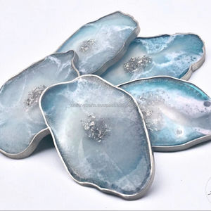 Natural Purple Agate Slices Luxury Eco-Friendly Round Handmade <b>Placemat</b> From India Wholesale - Product Image 1