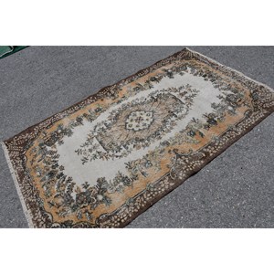 พรมขนสัตว์6.7ft สีเบจสีน้ำตาลคลาสสิกขนาด3.8 x ดีไซน์แบบตุรกีเย็บปะติดปะต่อกันสำหรับทางเข้าห้องนั่งเล่นหรือห้องนอน - Product Image 4