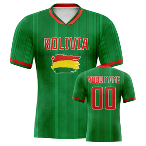 Maillot de football Bolivie personnalisé Numéro de nom Maillot de football vert personnalisé pour hommes femmes jeunes pour les fans de l'équipe Match Service OEM - Product Image 1