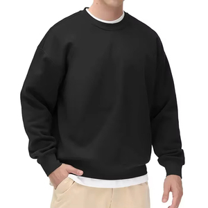 Venta al por mayor 100% algodón Terry sudaderas logotipo personalizado bordado en blanco hombres sudadera de gran tamaño de cuello redondo sudaderas con capucha - Product Image 3