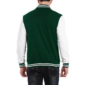 2025 chaqueta universitaria con mangas de cuero fino con logotipo personalizado para hombres béisbol universitario Letterman parche bordado Color negro - Product Image 4