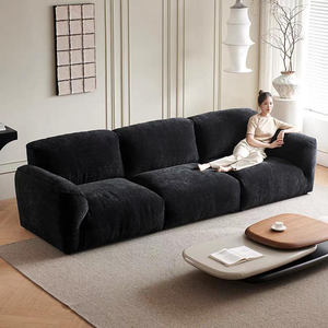 Sofá Moderno de Tela con Brazos Curvos y Función Reclinable, Mueble Tapizado para Sala de Estar, Diseño Moderno y Lujoso, Cómodo - Product Image 2