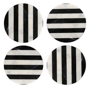 Hot Selling 2024 Coffee Table <b>Desk</b> Acacia <b>White</b> Black Marble Wood Round square Wooden coaster for Drinks with Holder From India - Product Image 2