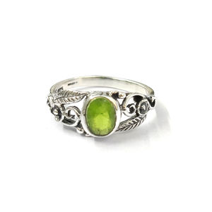 2.8 Grams Peridot <b>Statement</b> <b>Ring</b> Yellow Gold Gemstone <b>Ring</b> with SI Diamond Clarity for Everyday Wear - Product Image 1