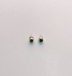 Trendy Indian Fashion 925 <b>Sterling</b> <b>Silver</b> Earrings Green Onyx Women's Christian Cab <b>Studs</b> for Wedding Anniversary Party - Product Image 2
