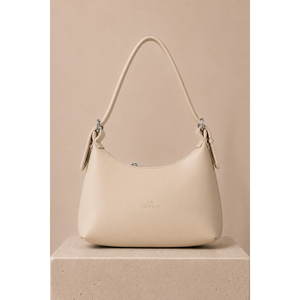 Dark Beige PU <b>Leather</b> Hand & Shoulder Bag with Soft Touch Featuring a Stylish Look - Product Image 1