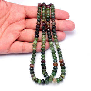 Tourmaline verte pierres précieuses 6mm-8mm Rondelle perles à facettes Tourmaline naturelle pierres précieuses semi-précieuses perles en vrac pour la fabrication de bijoux - Product Image 4