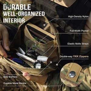 Pochette tactique confortable avec bandoulière en polyester/nylon pour le rangement d'équipements de voyage et de camping – Durable et facile d'accès - Product Image 6