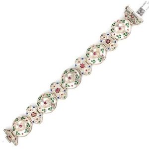 Pulsera de tenis de plata de ley 925 con esmalte fino y diseño estampado, accesorio de moda - Product Image 2
