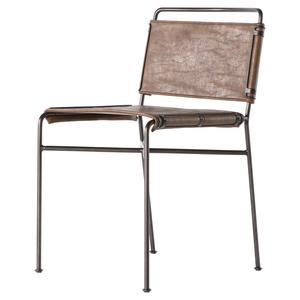 Chaise de salle à manger moderne capitonnée en cuir et fer pour la maison, le bureau, l'entrepôt, le bar à domicile, le restaurant, le café, durable et écologique - Product Image 1