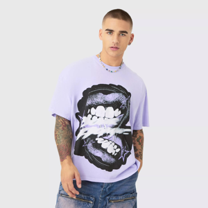 Camiseta estampada de punto para hombre a precio de fábrica, camiseta de gran tamaño de punto ligero transpirable de poliéster de diseño personalizado para hombre - Product Image 1