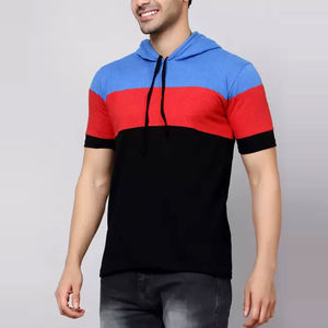 Camiseta informal de gran tamaño cómoda personalizada al por mayor 2025 con capucha más colores camisetas de manga corta con capucha Unisex para hombre - Product Image 4