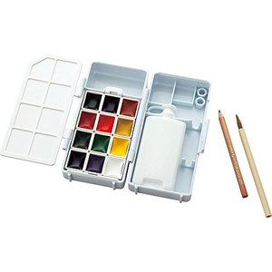 [KURETAKE] Caja de acuarela transparente Kuretake (Importación de Japón) Papelería juego de bolígrafos de acuarela de color agua - Product Image 2