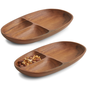 Assiette à manger en bois bon marché plat de restauration fabriqué à la main assiettes à dîner en bois durables vente en gros - Product Image 1