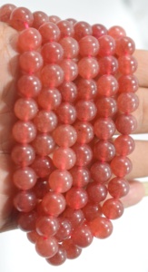 Cuentas sueltas redondas de grado AAA de 8mm, cuentas de piedra preciosa de ágata de cuarzo rojo Natural genuino - Product Image 3