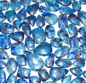 พลอยอะซูไรต์ธรรมชาติสวยงาม รูปทรงคาโบชอง ขายส่งแบบคละรูปทรง และพลอยธรรมชาติคุณภาพดีสำหรับทำเครื่องประดับ - Product Image 4