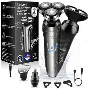 Afeitadora Eléctrica Inalámbrica Portátil para Hombre, Rotatoria, Resistente al Agua, Recargable por USB con Triple Cuchilla IPX7 para Uso Corporal y de Viaje - Product Image 3